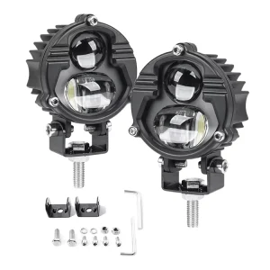 20W IP67 Waterproof 3800LM LED Motorcycle Light Universal Fitment Auxiliary Spotlights Hi Lo Beam White Yellow