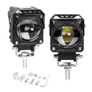 20W IP67 Waterproof 3800LM LED Motorcycle Lights Auxiliary Spotlights Dual Color White Yellow Hi Lo Beam 9v 32v 50000h
