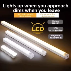 20cm Motion Sensor Night Light USB Rechargeable Smart Dimmable for Cabinet Wine Closet Bedroom Kitchen Home Ambiance