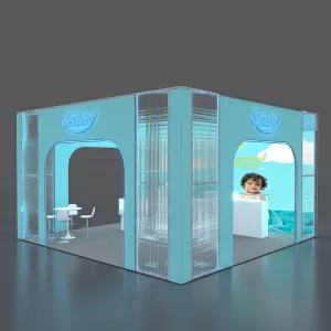 20×20 Transparent Plexiglass Modular Display Stand Easy Assemble Retail Showcase Trade Show Booth