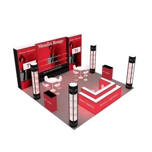 20x20ft Custom LED Backlit Display Modular Twist Spiral Tower Advertising Trade Show Booth