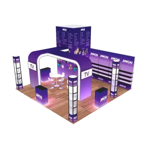 20x20ft Modular Island Design Trade Show Display LED Screen Lighting Exhibition Booth