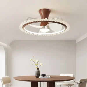 21 Inch Modern LED Lamp Ceiling Fan Light Remote Control 6 Speed Alexa Smart 3 Blades DC for Bedroom Commercial Space
