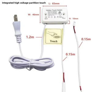 220V High Voltage Touch Induction Partition Switch ABS Copper Cabinet Wardrobe LED Strip Lighting Controller