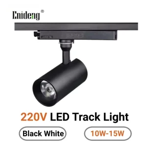 220V LED Track Light Black White Aluminum Rail Spotlight 10W-15W Commercial Lighting Fixture for Retail Store Museum