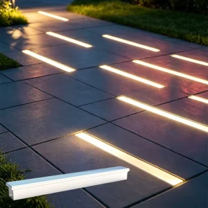 22W RGB Recessed LED Strip Buried Light Outdoor IP65 Waterproof Multicolor Linear Floor Tile Light