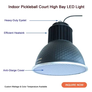 240W Contemporary Aluminum Anti-glare LED High Bay Light UFO for Indoor Pickleball Court & Gymnasium Lighting CE Certified