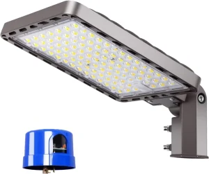240W LED Parking Lot Light Dusk Dawn Photocell Slip Fitter Mount 36000LM 5000K Outdoor Area Security Commercial IP66 Waterproof