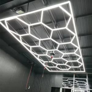 2435mm*4845mm Hexagon Detailing Workshop Ceiling Led Lights for Car Shop and Garage Honeycomb Lights Hexagonal Led Light