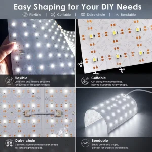 24V Dimmable SMD2835 LED Sheet Backlight Panel CRI90 Flexible PCB 5-Year Warranty Easy Plug-and-Play for Quartz Acrylic Light