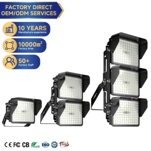 250W 1500W Outdoor LED High Bay Flood Light for Stadium Harbor Waterproof High Brightness