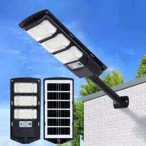 250W Black Solar Street Light IP65 Waterproof LED Lighting for Outdoor Street Highway Parking Lot SMD Chip DC Power Made Plastic