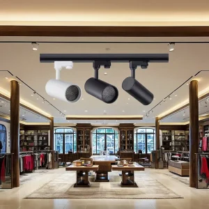 25W Dali Dimming COB LED Chip Indoor High-Lumen Flexible Spot Tracklight Aluminum Body Rail System for Mall Lighting