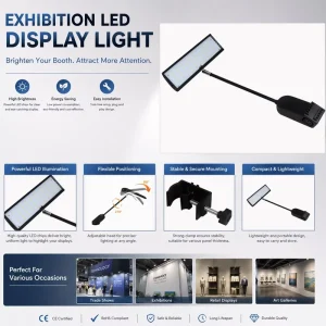 25w SMD LED Display Arm Light Flexible Clamp Design Exhibit Arm Light for Custom Exhibition Frame and Display Stand Suppliers