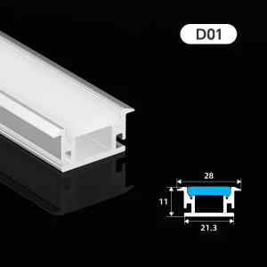 27.4*11mm Recessed Floor LED Strip Lighting Alu Profil Extrusion Housing Channel LED Profile Light Aluminum