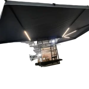 270 Degree LED Light Aluminum Frame Car Awning Canopy Tent with >3000mm Waterproof for Over 8 People Offroad Vehicles