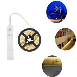2835 Smart Human Sensing Cabinet Light bar IP65 5V LED Light Strip with Battery Box Bedroom PIR Motion Sensor Soft Strip Light