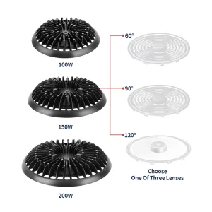285mm 150W Black Anodized Aluminum Round Heat Sink High Density Fin Radiator for LED High Bay COB Industrial Lamp