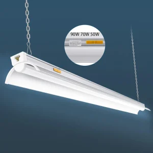 2~8FT LED Shop Light 12000LM 50/70/90W Adjustable Power 2700K-6500K Daylight Linear Fixture Linkable Hanging Flush Mount Lamp