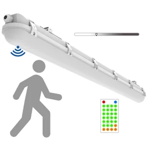 2FT 18W LED Waterproof Sensor Linear Lights in 600mm Length Weatherproof Dimmable LED Batten Light IP65 IK08