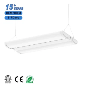 2FT 4FT Linear High Bay LED Shop Lights 100W 80W 60W Wattage Selectable 3CCT 3000K-5000K Adjustable Hanging Shop Light