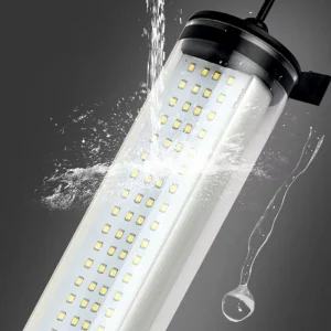 2FT LED Daylight Tube IP65 Waterproof Tri-proof Light 6000K Aluminum & Glass Explosion Proof for Workshop Garage LED Lighting