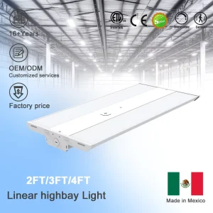 2FT Linear Highbay 110W 0-10V Dimmable Power Tunable ETL DLC 6.0 Warranty for Exhibition Halls Lighting