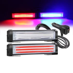 2X COB LED Warning Light Front Grille Strobe Light Bar Emergency Flashing Warning Light for Car Truck Offroad 12V 24V Dustproof