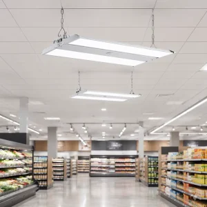 2ft 3ft LED Linear High Bay 100 300W 3CCT 3Watt Motion Sensor Canopy Light for Warehouse Workshop Shop Pane