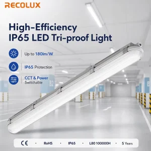 2ft 4ft 5ft LED Tri-Proof Light IP65 Waterproof Luminaires With PC Housing for Garage Workshop and Parking Lot