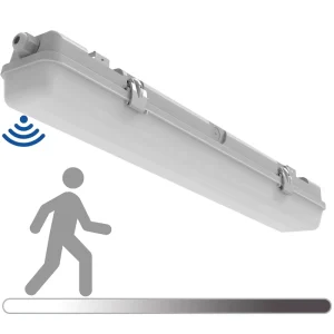 2ft Moisture-Proof Luminairies Waterproof Batten Light IP65 Sensor LED Triproof Dimming Fittings Residential Use CRI83 5-Year
