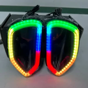 2pcs Set 12V RGBW LED Smoke Lens Light IP67 Waterproof for Charger Front Rear Retrofit Upgrade