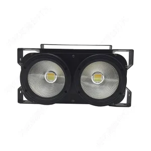 2x100W COB DMX Blinder 2-Eyes E27 IP33 Aluminum Black Finish Spotlights Stage Light Bar Studio Audience Warm Cool White