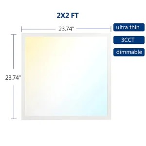 2x2FT 2x4FT 1x4FT 3000K Soft White LED Ultra Thin Dust-proof Commercial Grade ETL Certified 5-Year Warranty Dimmable Panel Light