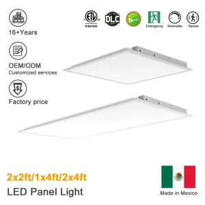 2×4 2×2 Industrial LED Flat Panels 3CCT (3000-6500K) Smart Emergency ETL Backlit Panel Light with 3/5 Year Warranty