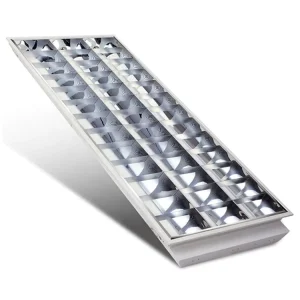 2x4ft T8 Office Grille Light 1200mm LED Tube Grid Troffer Fixture Ceiling Recessed T5 T8 Aluminum Iron Housing Mirror