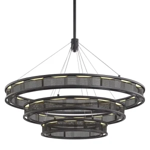 3 Black Large Suspensions Chandelier Pendant Light Modern LED Indoor Ceiling Hanging Lights High CRI 90 App Remote Control
