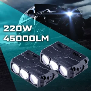 3 Eye Bi Led Driving Light Three Lens Auxiliary Lamp Motorcycle Car Grille 220W Spotlights Grille Lights