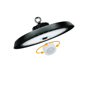 3 Power Adjustable UFO LED High Bay Light 3CCT Smart PIR Sensor 100-277Vac Die Casting Aluminum Barn Factory Lighting Fixture
