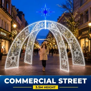 3.5M Giant LED Star Arch Outdoor Walk Through Christmas Light Decoration CE ROHS