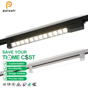 30°/110° White Black LED Magnetic Track Floodlight Grille Light Ceiling 20W Adjustable Direction 90° Aluminum Indoor