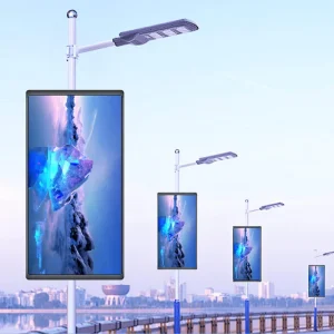 30% Energy Saving Outdoor Remote Control LED Advertising Pole Screen for Street Advertising