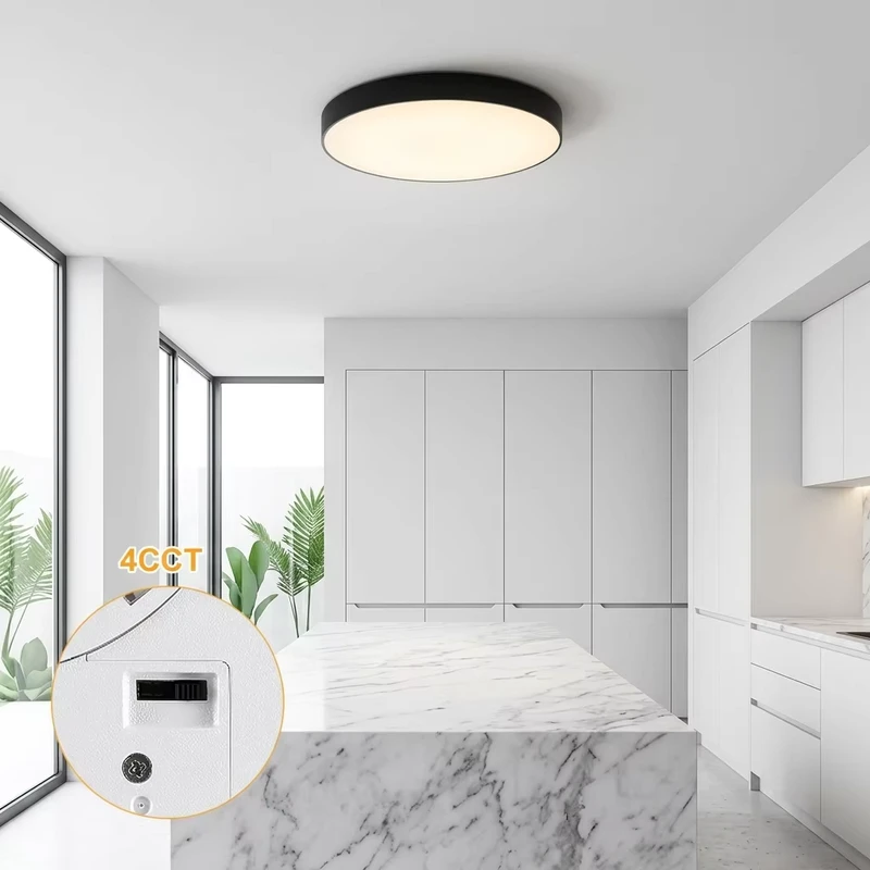3000K 6500K PC 32W 48W AC 100 265V Surface Mounted Hotel Ceiling Lamp Dimmable Round Ceiling Lights