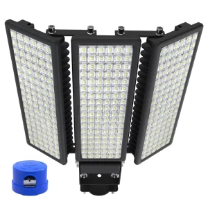 300W 3 Heads LED Parking Lot Light 42000LM Dusk to Dawn Photocell Security Light IP67 Waterproof for Yard Warehouse Stadium