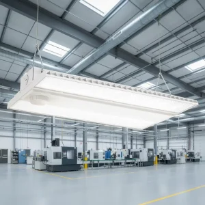 300W 3CCT Power Adjustable ETL DLC IP44 4000K 5000K Support OEM ODM LED Linear High Bay Light for Warehouse Factory Project