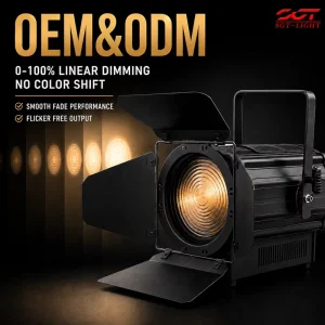 300W 6 Color LED Ellipsoidal Profile Light Electric Zoom 3200-6500K Smooth Dimming LCD DMX Stage Spotlight for TV Studio