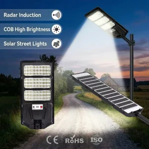 300W Integrated Solar Street Light ABS Motion Sensor Outdoor Garden Lamp with Remote Control for Nigeria Market