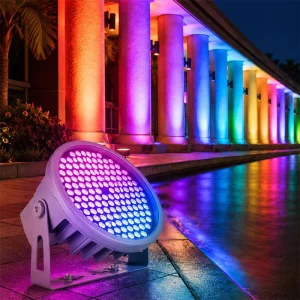 300W RGBW Round LED Architectural Spotlight IP66 Wall Wash for Bridges Buildings & Urban Spaces