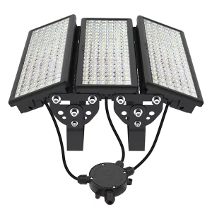 300W Stadium Floodlight 42000LM Cool White IP67 Waterproof Outdoor Floodlight with Junction Box for Sports Field Parking Lot
