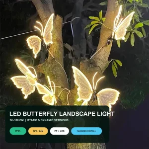 30CM 40CM Outdoor Garden LED Butterflies Decoration Dynamic Simulated Insect Lights Acrylic Material Landscape Christmas